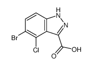 1H-Indazole-3-carboxylicacid,5-bromo-4-chloro- Structure