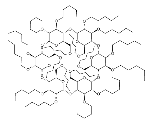 Lipodex A (hexakis(2,3,6-tri-O-pentyl)cyclomaltohexaose) Structure