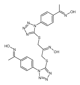 1,3-bis[1-(4-acetylphenyl)-5(1H)-tetrazolylthio]propan-2-one trioxime结构式