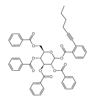 perbenzoyl-glucopyranosyl ortho-(hex-1-ynyl)benzoate Structure