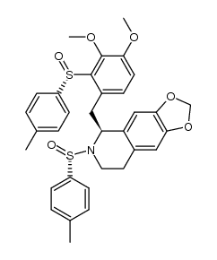 (1S)-1-[3,4-dimethoxy-2-(S)-p-tolylsulfinyl]benzyl-6,7-methylenedioxy-2-(S)-p-tolylsulfinyl-1,2,3,4-tetrahydroisoquinoline结构式