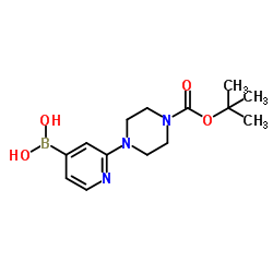 [2-(4-{[(2-Methyl-2-propanyl)oxy]carbonyl}-1-piperazinyl)-4-pyridinyl]boronic acid Structure