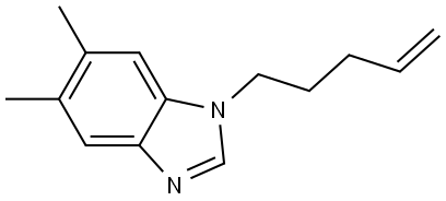 1H-Benzimidazole, 5,6-dimethyl-1-(4-penten-1-yl)-结构式