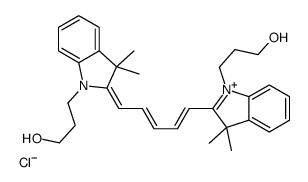 2-[5-[1,3-Dihydro-1-(3-hydroxypropyl)-3,3-dimethyl-2H-indol-2-ylidene]-1,3-pentadien-1-yl]-1-(3-hydroxypropyl)-3,3-dimethyl-3H-indolium Chloride结构式