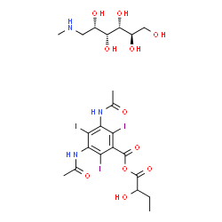 2-hydroxybutanoyl 3,5-diacetamido-2,4,6-triiodo-benzoate, (2R,3R,4R,5S )-6-methylaminohexane-1,2,3,4,5-pentol Structure