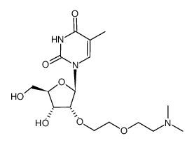 2'-O-[2-(2-N,N-dimethylaminoethoxy)ethyl]-5-methyluridine结构式