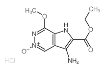 1H-Pyrrolo[2,3-d]pyridazine-2-carboxylicacid, 3-amino-7-methoxy-, ethyl ester, 5-oxide, hydrochloride (1:1) Structure