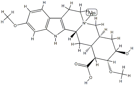 (3β,20α)-18β-Hydroxy-11,17α-dimethoxyyohimban-16β-carboxylic acid 4-oxide structure