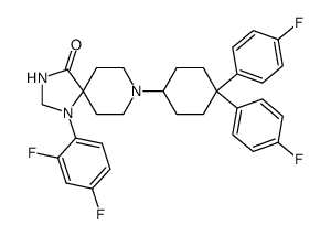 8-[4,4-bis-(4-fluoro-phenyl)-cyclohexyl]-1-(2,4-difluoro-phenyl)-1,3,8-triaza-spiro[4.5]decan-4-one结构式