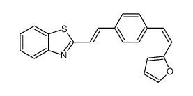 2-[2-[4-[2-(furan-2-yl)ethenyl]phenyl]ethenyl]-1,3-benzothiazole结构式