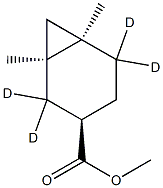 (1α,3α,6α)-1,6-Dimethyl(2,2,5,5-2H4)bicyclo[4.1.0]heptane-3-carboxylic acid methyl ester结构式