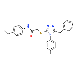 2-([5-BENZYL-4-(4-FLUOROPHENYL)-4H-1,2,4-TRIAZOL-3-YL]SULFANYL)-N-(4-ETHYLPHENYL)ACETAMIDE Structure