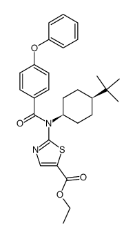 2-[(4-tert-Butyl-cyclohexyl)-(4-phenoxy-benzoyl)-amino]-thiazole-5-carboxylic acid ethyl ester结构式