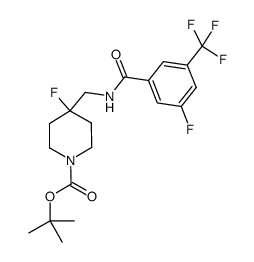 tert-butyl 4-fluoro-4-((3-fluoro-5-(trifluoromethyl)benzamido)methyl)piperidine-1-carboxylate结构式