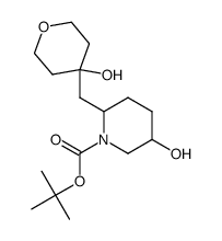 tert-butyl 5-hydroxy-2-[(4-hydroxytetrahydro-2H-pyran-4-yl)methyl]piperidine-1-carboxylate Structure