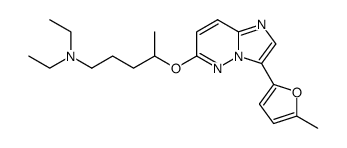 diethyl-{4-[3-(5-methyl-furan-2-yl)-imidazo[1,2-b]pyridazin-6-yloxy]-pentyl}-amine结构式