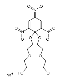 sodium 1,1-di-(3-oxa-5-hydroxypentyloxy)-2,4,6-trinitrocyclohexa-2,5-dienate Structure