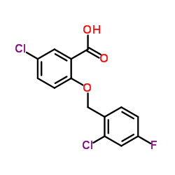 5-Chloro-2-[(2-chloro-4-fluorobenzyl)oxy]benzoic acid Structure