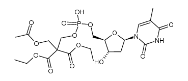 thymidine 5'-[3-acetyloxy-2,2-bis(ethoxycarbonyl)propyl]phosphate Structure