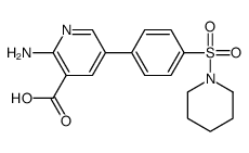 2-amino-5-(4-piperidin-1-ylsulfonylphenyl)pyridine-3-carboxylic acid结构式