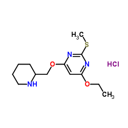 4-Ethoxy-2-Methylsulfanyl-6-(piperidin-2-ylmethoxy)-pyrimidine hydrochloride Structure