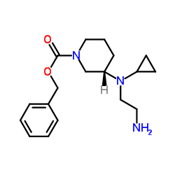Benzyl (3S)-3-[(2-aminoethyl)(cyclopropyl)amino]-1-piperidinecarboxylate结构式