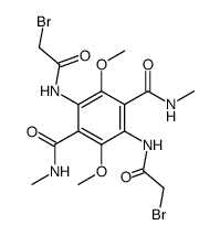 2,5-bis(bromoacetamido)-3,6-bis(methylcarbamyl)-1,4-dimethoxybenzene Structure