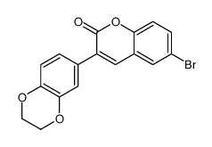 6-bromo-3-(2,3-dihydro-1,4-benzodioxin-6-yl)chromen-2-one结构式