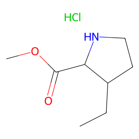 methyl (2S,3S)-3-ethylpyrrolidine-2-carboxylate;hydrochloride结构式