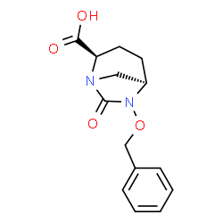 (2R,5R)-6-(benzyloxy)-7-oxo-1,6-diazabicyclo[3.2.1]octane-2-carboxylic acid structure