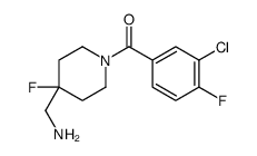 [4-(Aminomethyl)-4-fluoro-1-piperidinyl](3-chloro-4-fluorophenyl) methanone Structure