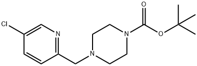 叔-丁基 4-((5-氯吡啶-2-基)甲基)哌嗪-1-甲酸基酯结构式