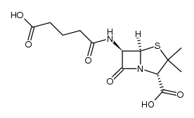 (2S,5R,6R)-1-aza-3,3'-dimethyl-6-(4-carboxybutanamido)-7-oxo-4-thiabicyclo[3.2.0]heptane-2-carboxylic acid Structure