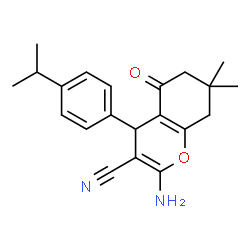 2-amino-7,7-dimethyl-5-oxo-4-[4-(propan-2-yl)phenyl]-5,6,7,8-tetrahydro-4H-chromene-3-carbonitrile structure