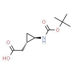 Cyclopropaneacetic acid, 2-[[(1,1-dimethylethoxy)carbonyl]amino]-, (1R,2S)- picture