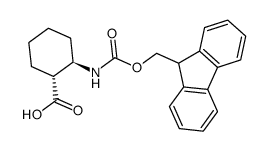 反-2-(Fmoc-氨基)-环己烷羧酸结构式