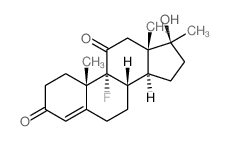 9-α-FLUORO-17-α-METHYL-17-HYDROXY-4-ANDROSTENE-3,11-DIONE结构式