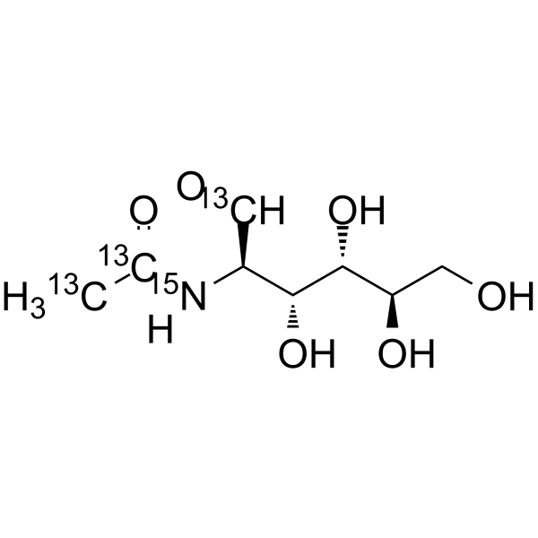 N-Acetyl-D-glucosamine-13C3,15N Structure