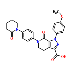 1-(4-Methoxyphenyl)-7-oxo-6-(4-(2-oxopiperidin-1-yl)phenyl)-4,5,6,7-tetrahydro-1H-pyrazolo[3,4-c]pyridine-3-carboxylic acid structure