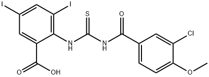 2-[[[(3-chloro-4-methoxybenzoyl)amino]thioxomethyl]amino]-3,5-diiodo-benzoic acid结构式