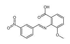 3-methoxy-2-[(3-nitrophenyl)methylideneamino]benzoic acid Structure