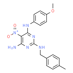 N~4~-(4-methoxyphenyl)-N~2~-(4-methylbenzyl)-5-nitropyrimidine-2,4,6-triamine picture