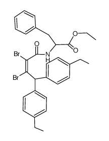 2-[(Z)-2,3-Dibromo-4,4-bis-(4-ethyl-phenyl)-but-2-enoylamino]-3-phenyl-propionic acid ethyl ester Structure