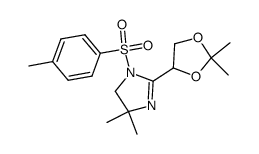 1-tosyl-4,4-dimethyl-2-<4'-(2',2'-dimethyl-1',3'-dioxolanyl)>-2-imidazoline结构式