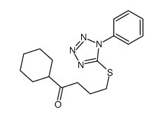 1-cyclohexyl-4-(1-phenyl-5-tetrazolyl)thio-1-butanone结构式