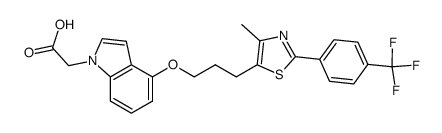 (4-{3-[4-methyl-2-(4-trifluoromethyl-phenyl)-thiazol-5-yl]-propoxy}-indol-1-yl)-acetic acid结构式