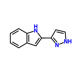 2-(1H-Pyrazol-3-yl)-1H-indole结构式