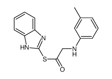 ((3-Methylphenyl)amino)ethanethioic acid S-1H-benzimidazol-2-yl ester结构式