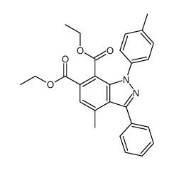 4-Methyl-3-phenyl-1-p-tolyl-1H-indazole-6,7-dicarboxylic acid diethyl ester Structure