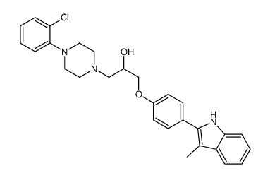 1-[4-(2-chlorophenyl)piperazin-1-yl]-3-[4-(3-methyl-1H-indol-2-yl)phenoxy]propan-2-ol结构式